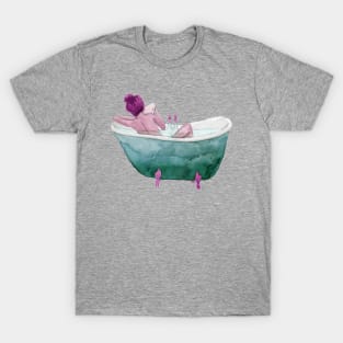 Bathtub Readings Teal & Pink T-Shirt